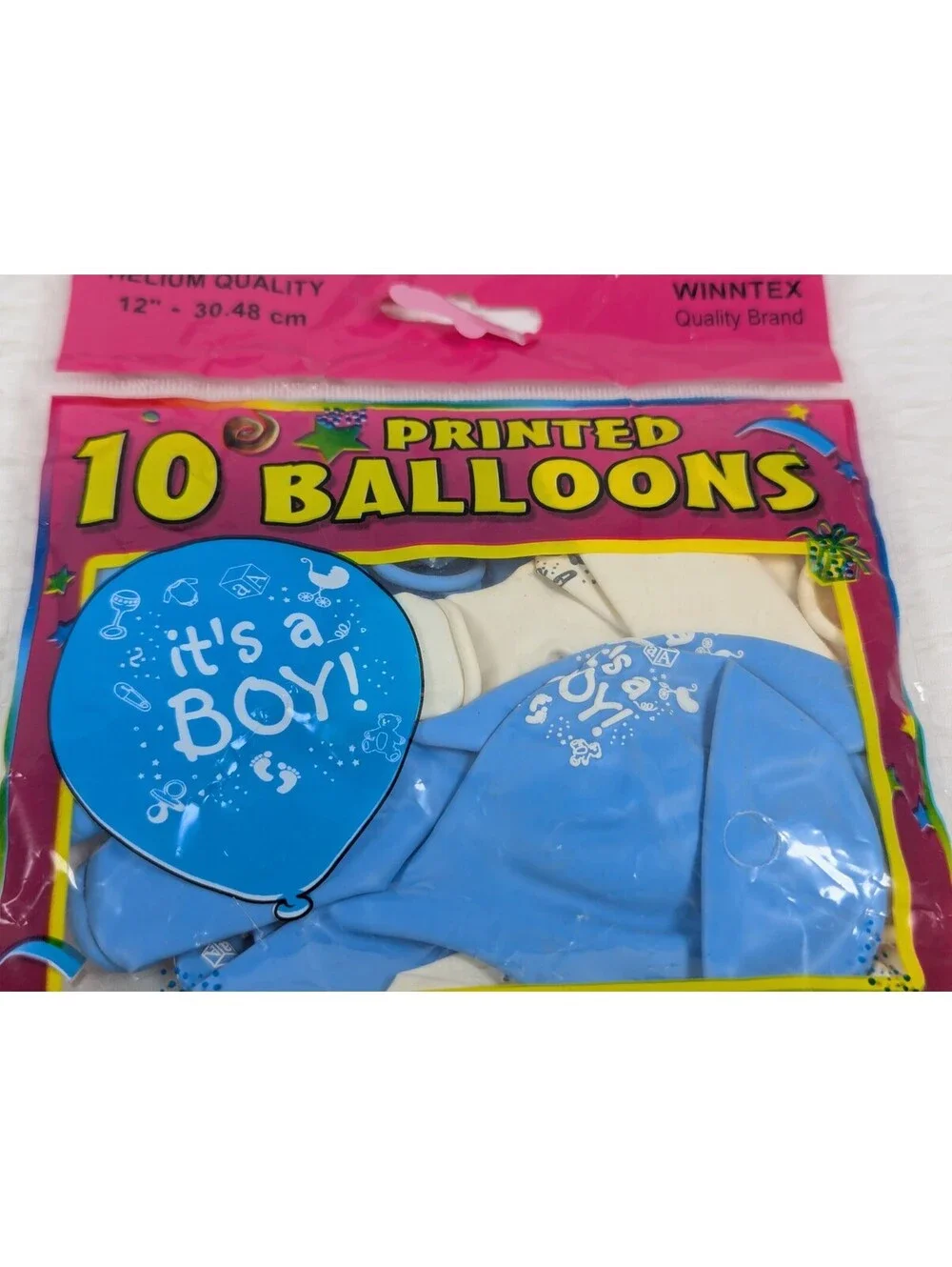 12 inch - Blue/Wh Latex Balloons - Its a Boy! - Party Helium Balloons - 100 Pack